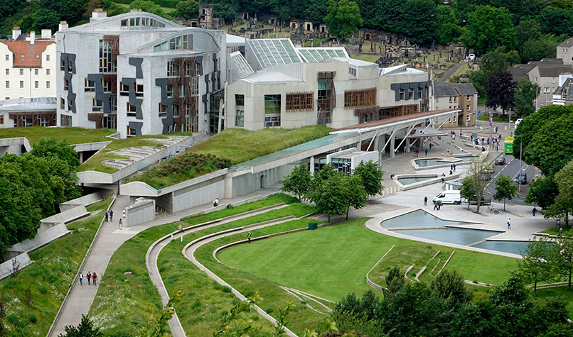 Scottish Parliament Building in Holyrood, Edinburgh