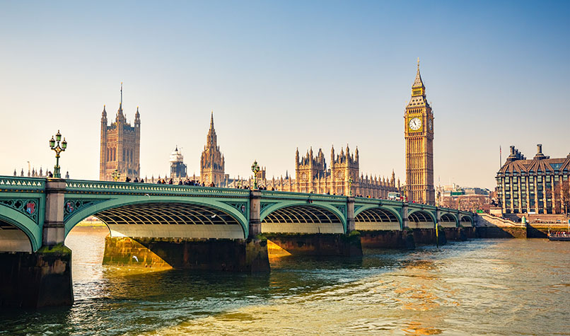 Houses of Parliament in the autumn sun